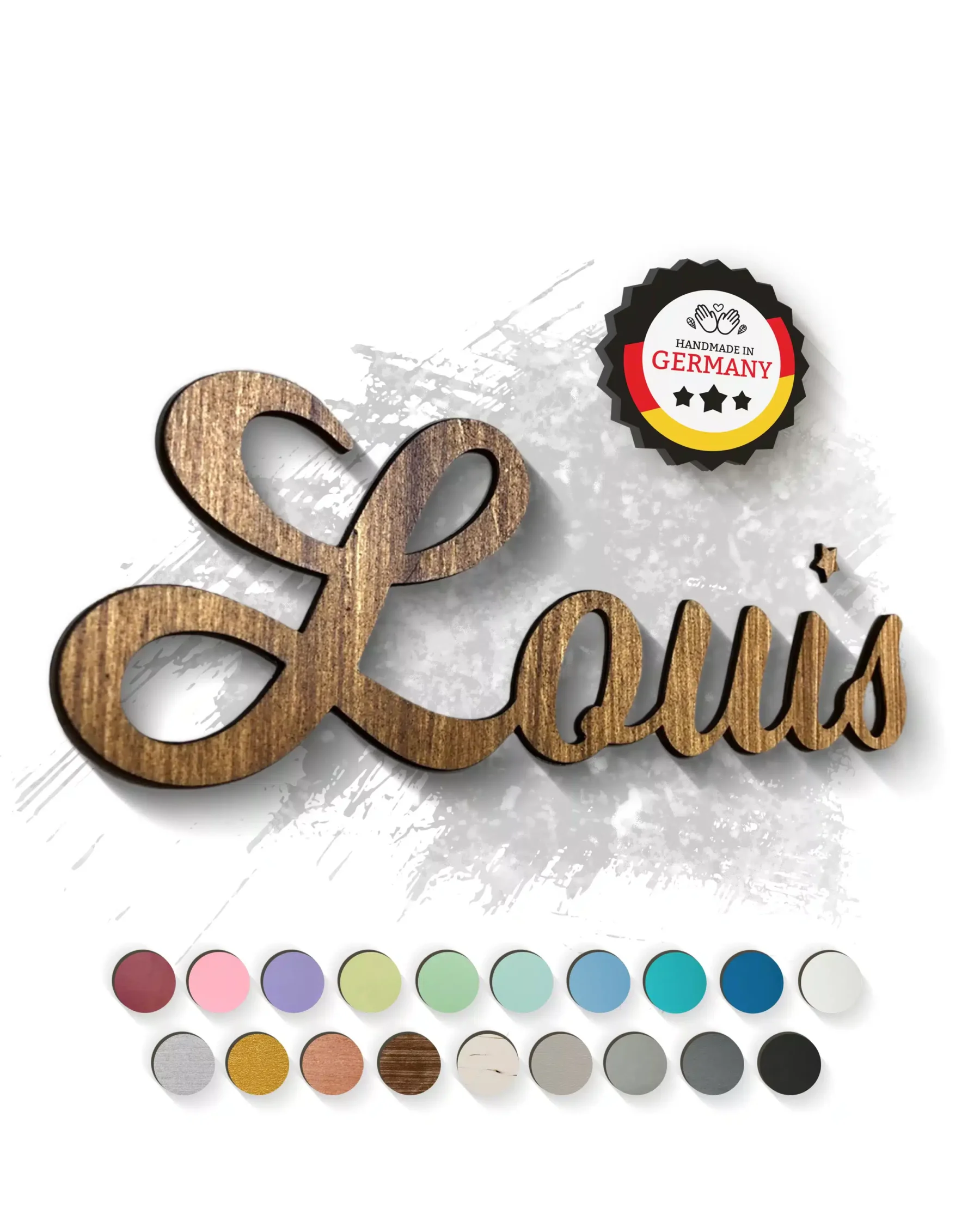 Schriftzüge Individueller 3D-Schriftzug aus lasiertem Holz zum Aufkleben