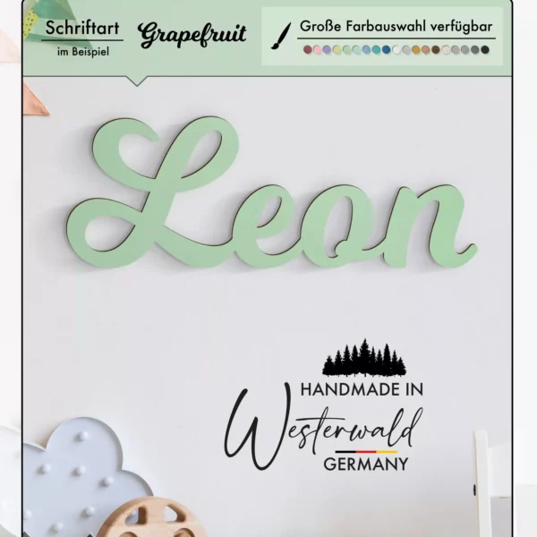 Dekoration Individueller 3D-Schriftzug aus Holz Weiß