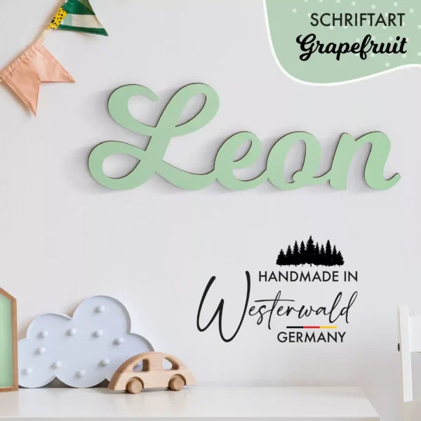 Dekoration Individueller 3D-Schriftzug aus lasiertem Holz zum Aufkleben