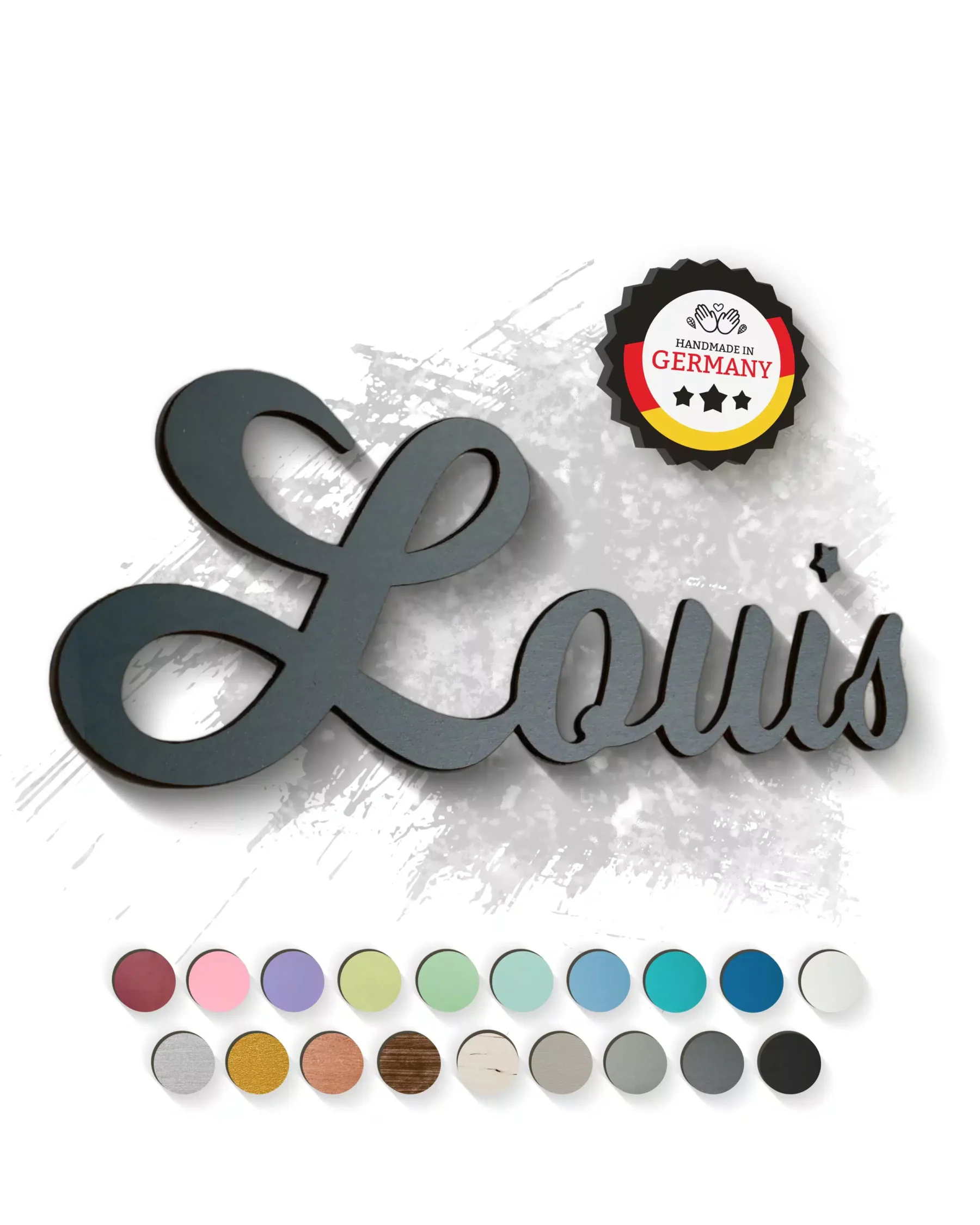 Individueller 3D-Schriftzug aus Holz Anthrazit Dekoration Individueller 3D-Schriftzug aus Holz Anthrazit