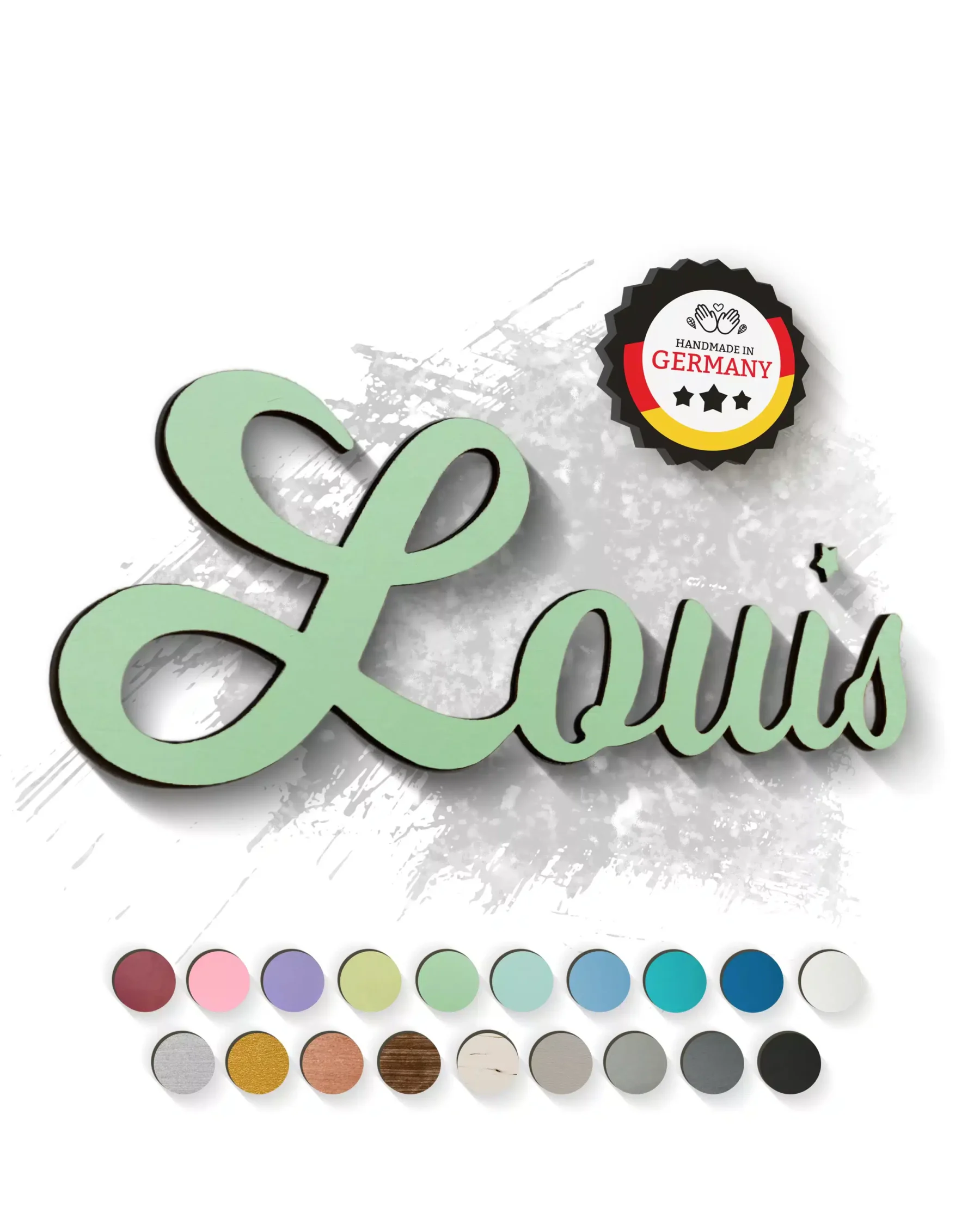 Individueller 3D-Schriftzug aus Holz Mint zum Aufkleben Dekoration Individueller 3D-Schriftzug aus Holz Mint zum Aufkleben