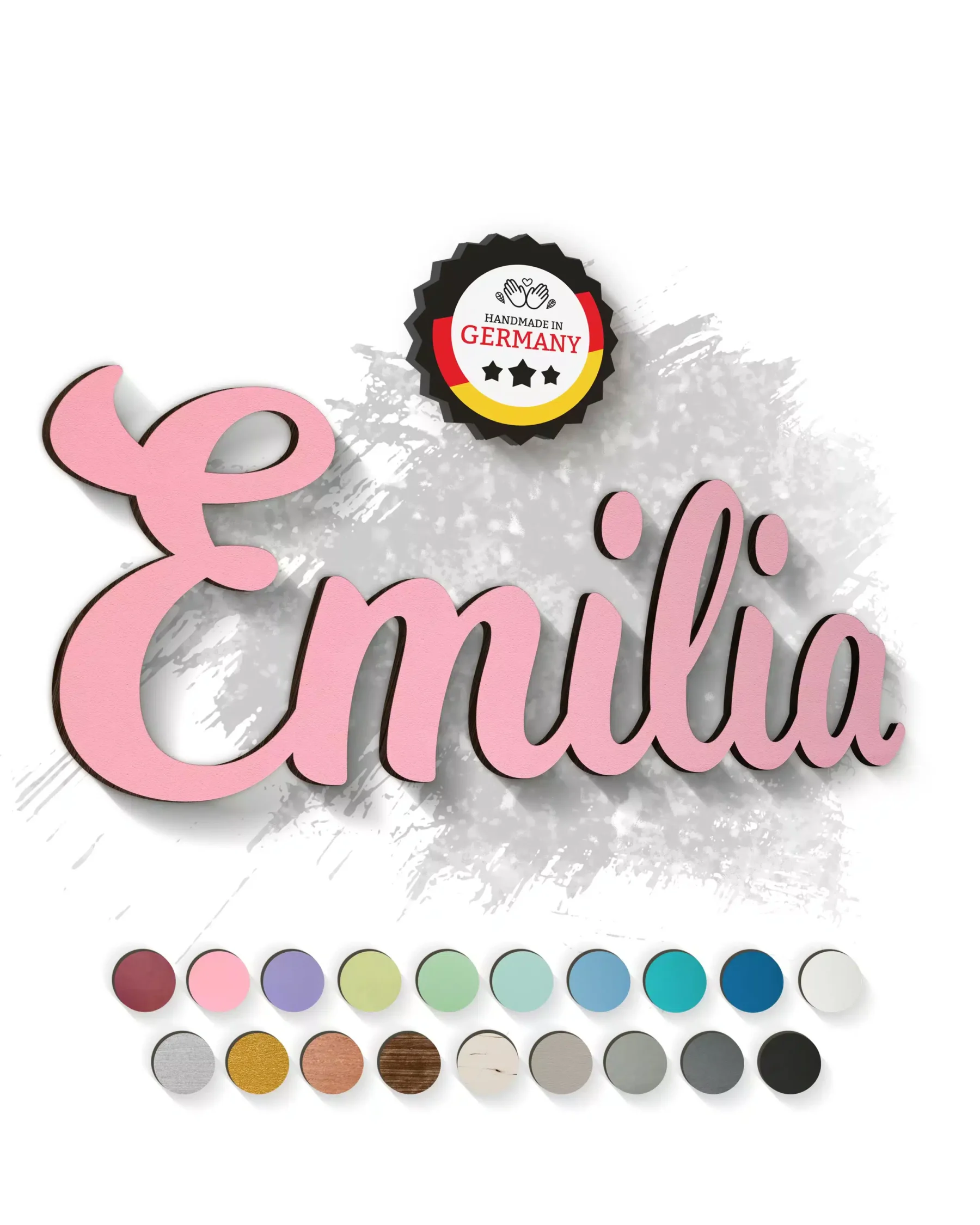 Schriftzüge Individueller 3D-Schriftzug aus Holz Hellrosa