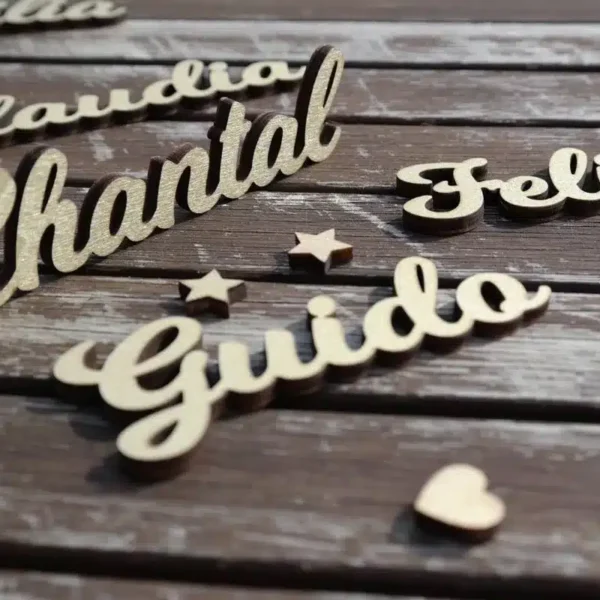 Tischkarten Holz Gold