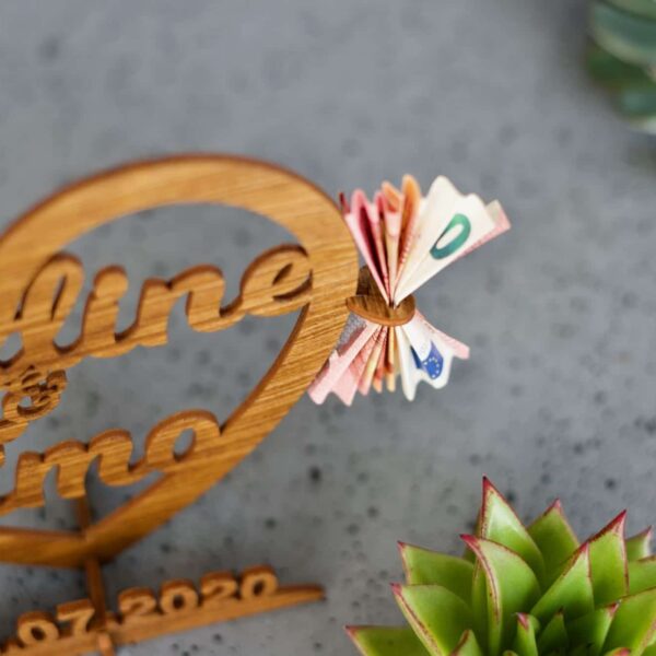 Zubehör Ersatzdatum für Hochzeitsgeschenk Holz “Herz”