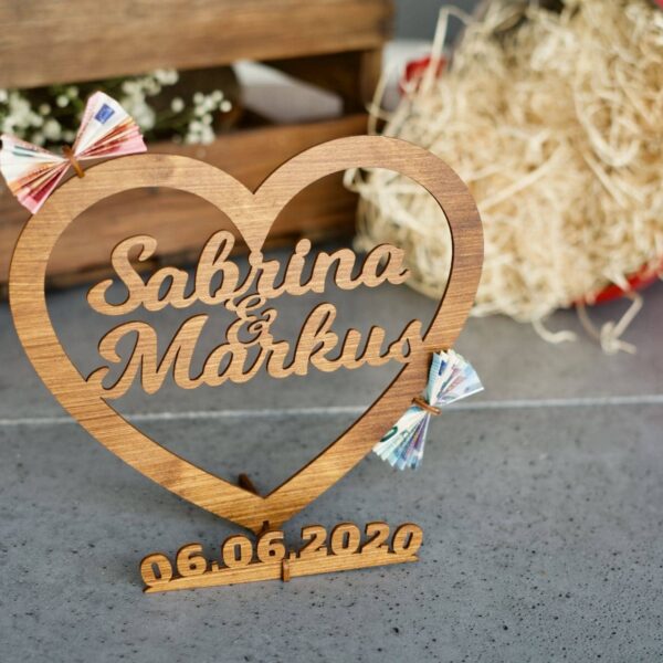 Bestseller Individuelles Geschenk zur Hochzeit aus Holz – Herz