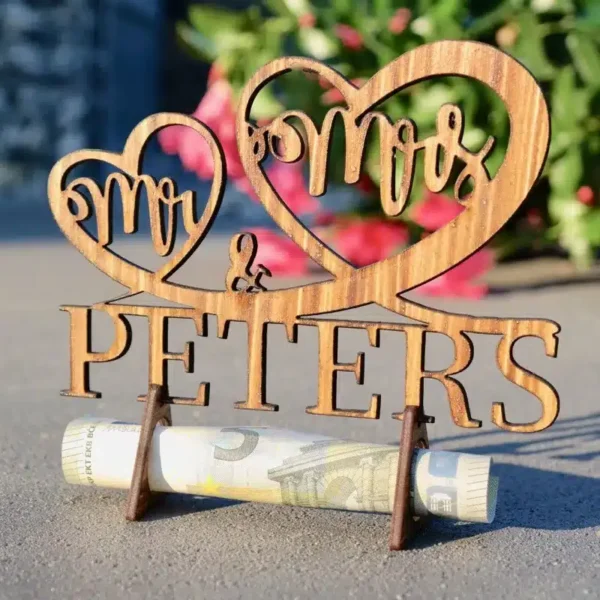 Hochzeit Mr&Mrs – Geschenk zur Hochzeit aus Holz