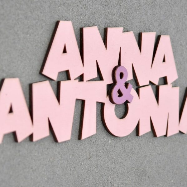 Geburt Individuelles Türschild aus Holz für 2 Kinder