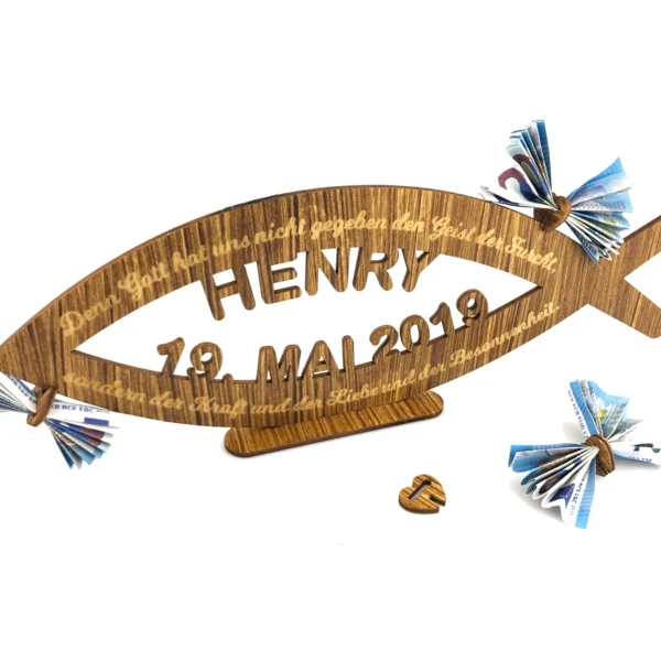 Glaube Geldgeschenk zur Kommunion / Konfirmation aus Holz