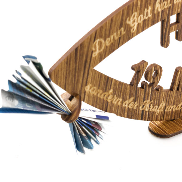 Glaube Geldgeschenk zur Kommunion / Konfirmation aus Holz