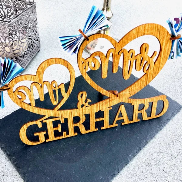 Hochzeit Mr & Mrs – Geschenk zur Hochzeit aus Holz