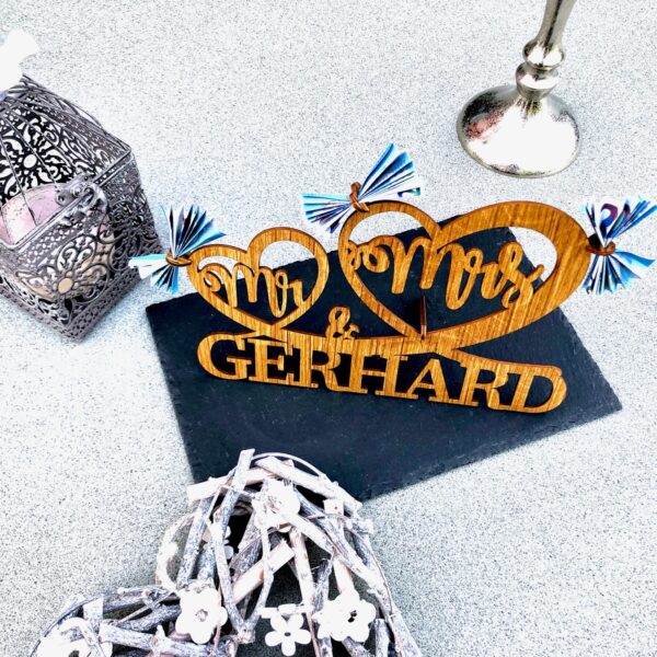 Hochzeit Mr & Mrs – Geschenk zur Hochzeit aus Holz