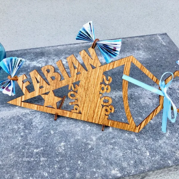 Einschulung Geldgeschenk zur Einschulung Schultüte aus Holz mit Stern-Motiv