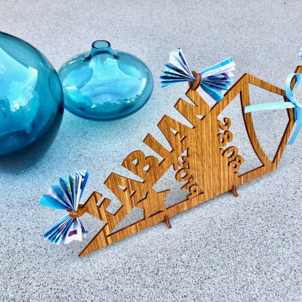 Einschulung Geldgeschenk zur Einschulung Schultüte aus Holz mit Stern-Motiv