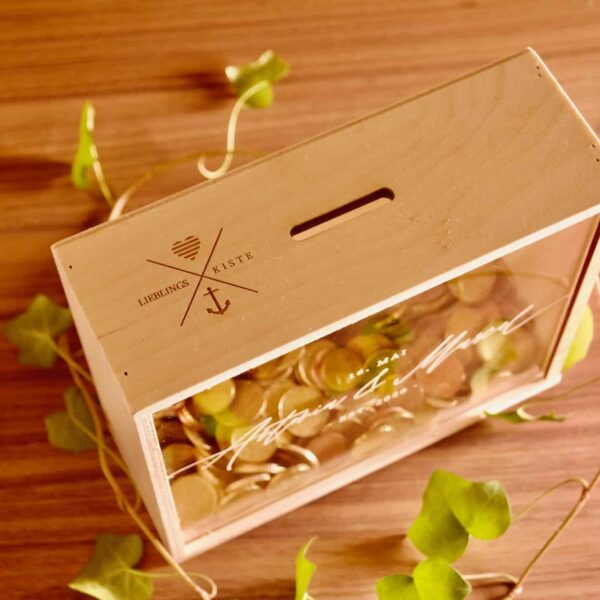 Hochzeitsgeschenke Lieblingskiste als Spardose zur Hochzeit