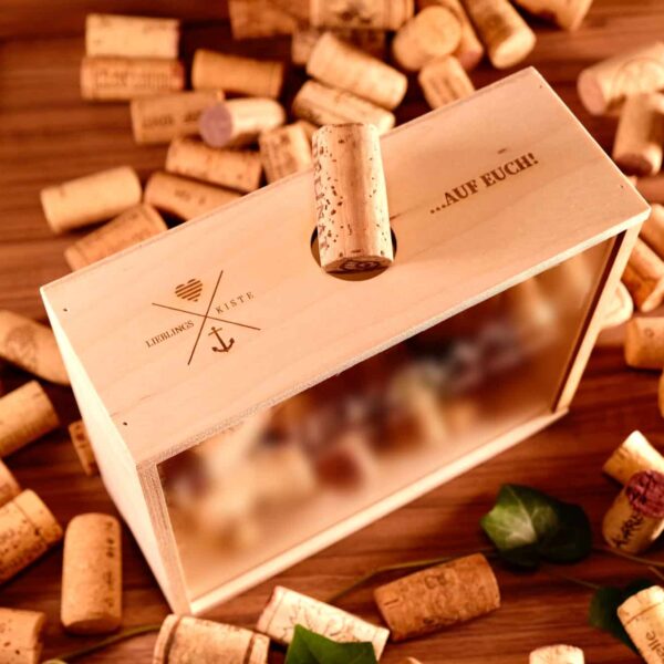 Hochzeitsgeschenke Lieblingskiste – Geldgeschenk zur Hochzeit “Auf euch!”