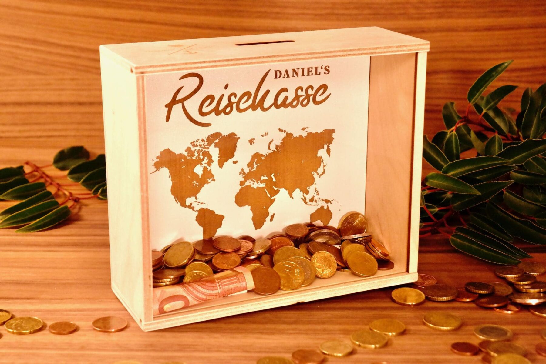 Lieblingskiste: Geldgeschenk als Spardose – zum Urlaub / zur Reise Reisekasse