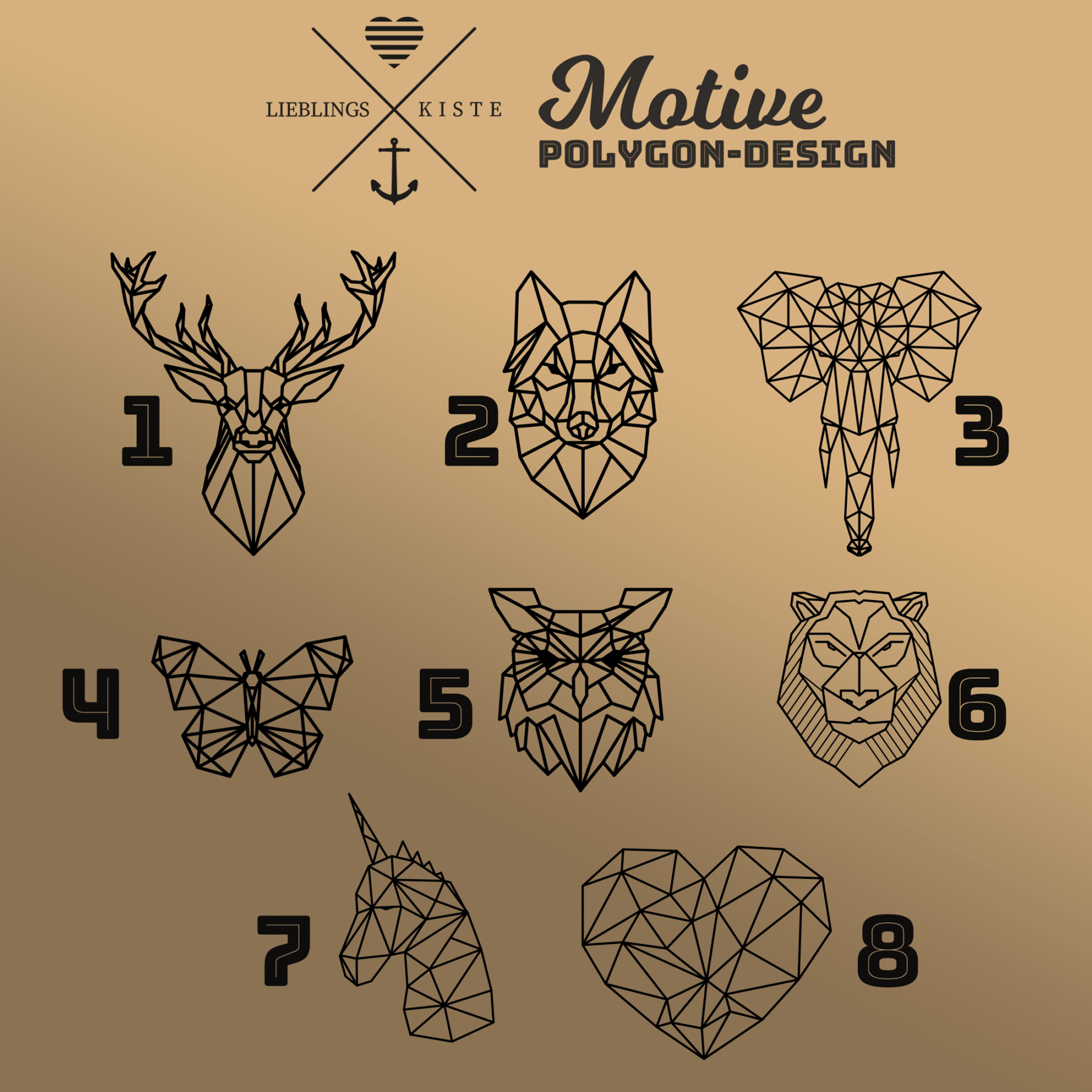 Spardosen für Kinder Lieblingskiste: Spardose mit Wunschname für Kinder Polygon-Design