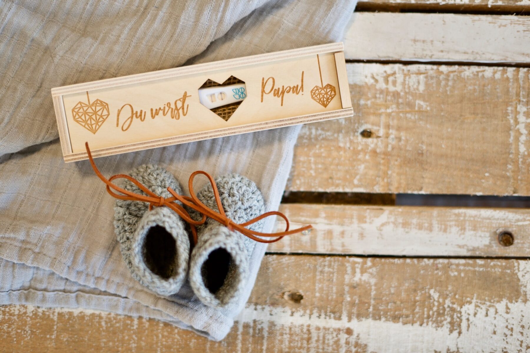 Lieblingskiste Lieblingskiste: Du wirst Papa! Schwangerschaft verkünden – Wunschfarbe