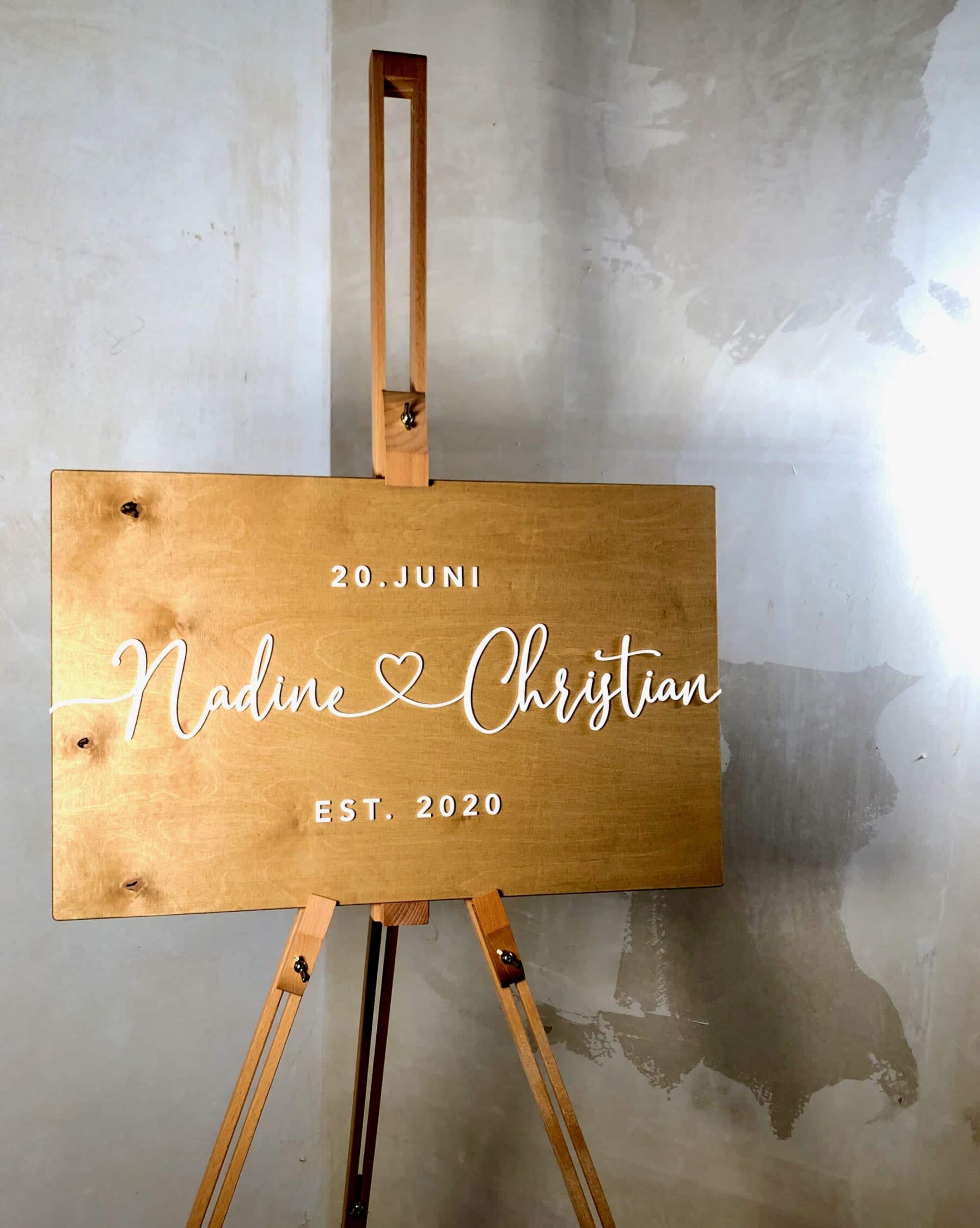 Hochzeit Willkommensschild & Alternatives rundes Gästebuch aus Holz zur Hochzeit