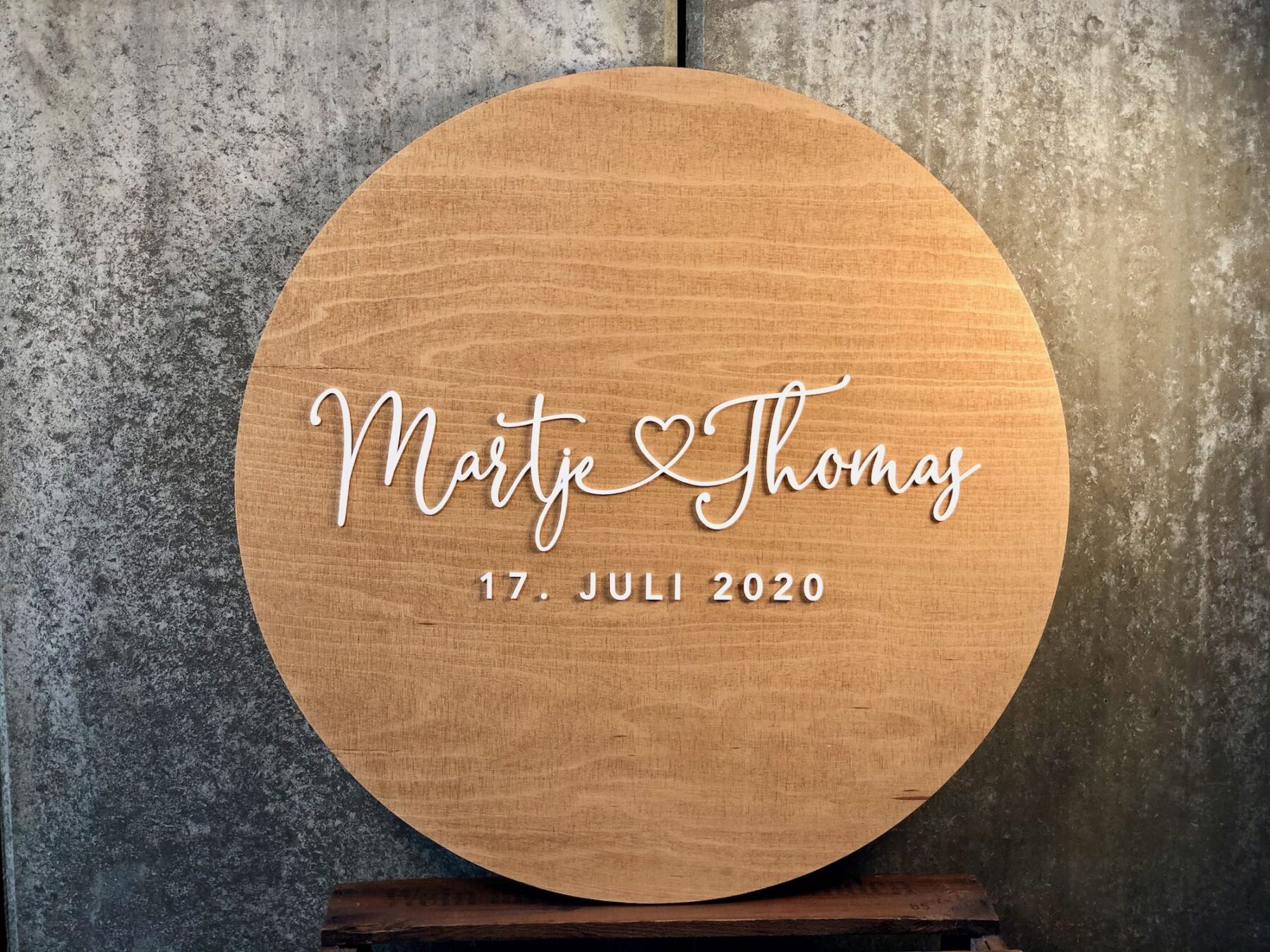 Hochzeit Willkommensschild & Alternatives rundes Gästebuch aus Holz zur Hochzeit