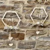 Verlobung Hexagon-Hochzeitsdeko aus Holz: Mr & Mrs oder Braut & Bräutigam