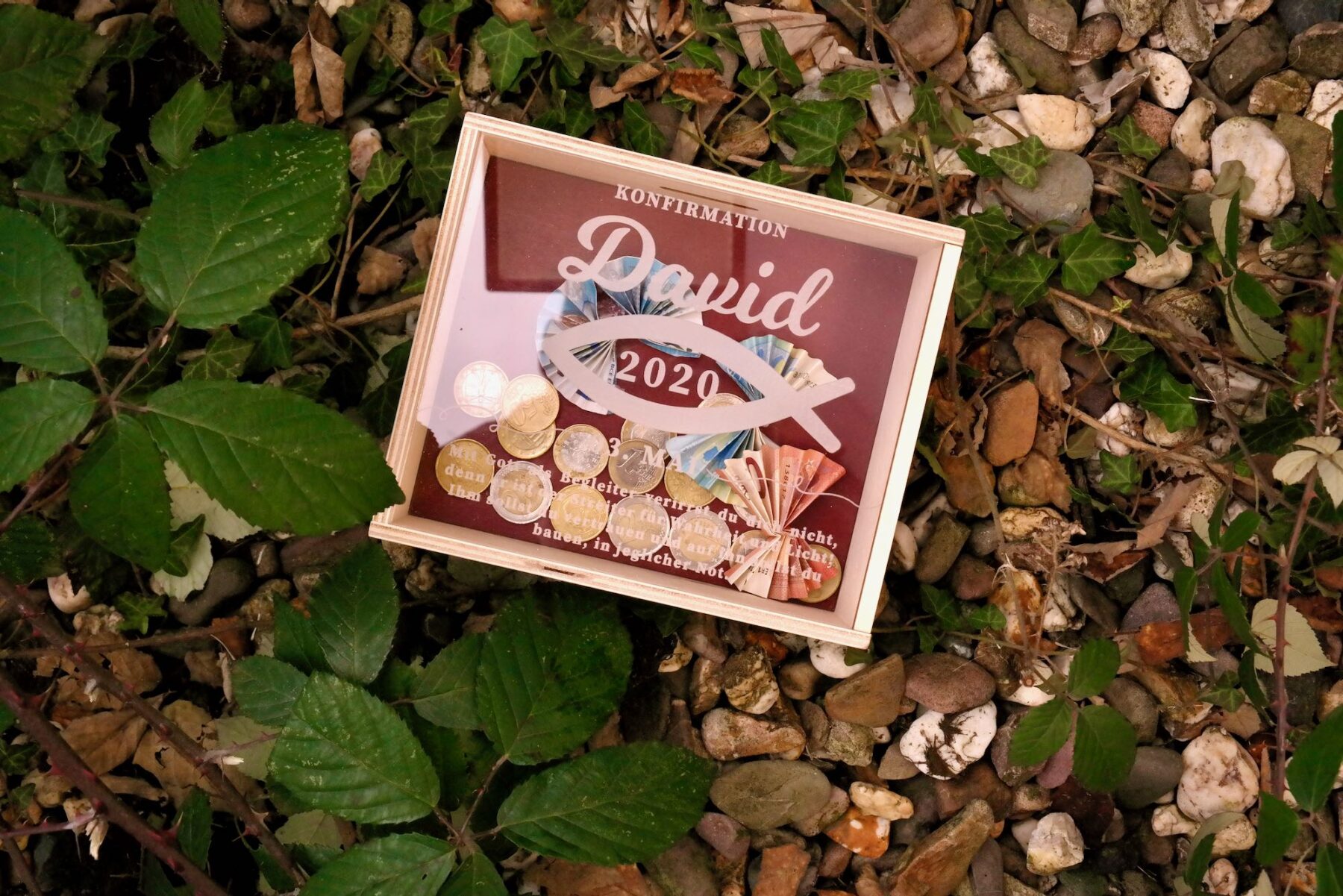 Spardose Kommunion Konfirmation Taufe aus Holz