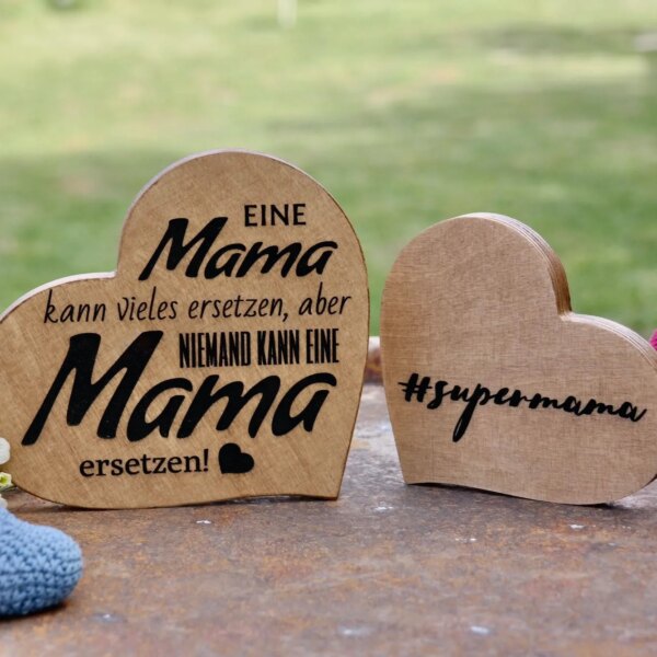 Geschenk Muttertag Herz Holz Personalisiert