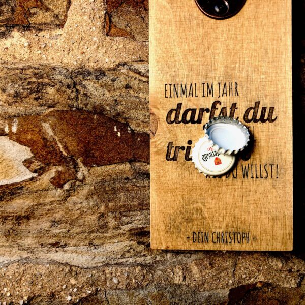 Vatertag Personalisierter Wand-Flaschenöffner “So viel du willst” aus Holz mit Supermagnet