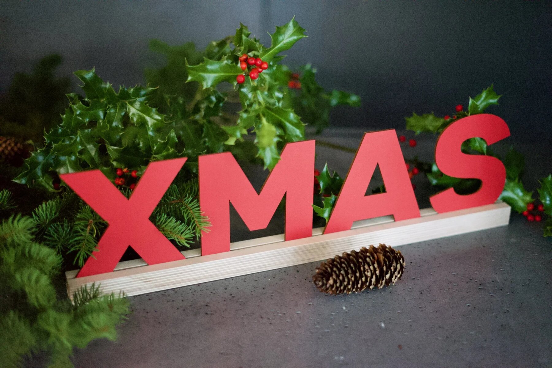 Zubehör Sockel / Holzstandfuß für Grapefruit Schriftzüge mit 3mm Stärke