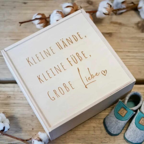 Holzkiste Geburt | Erinnerungskiste, Erinnerungsbox aus Holz für Baby und Kind | Holzkiste zur Aufbewahrung, Geschenk zur Geburt, Babyparty, Taufe