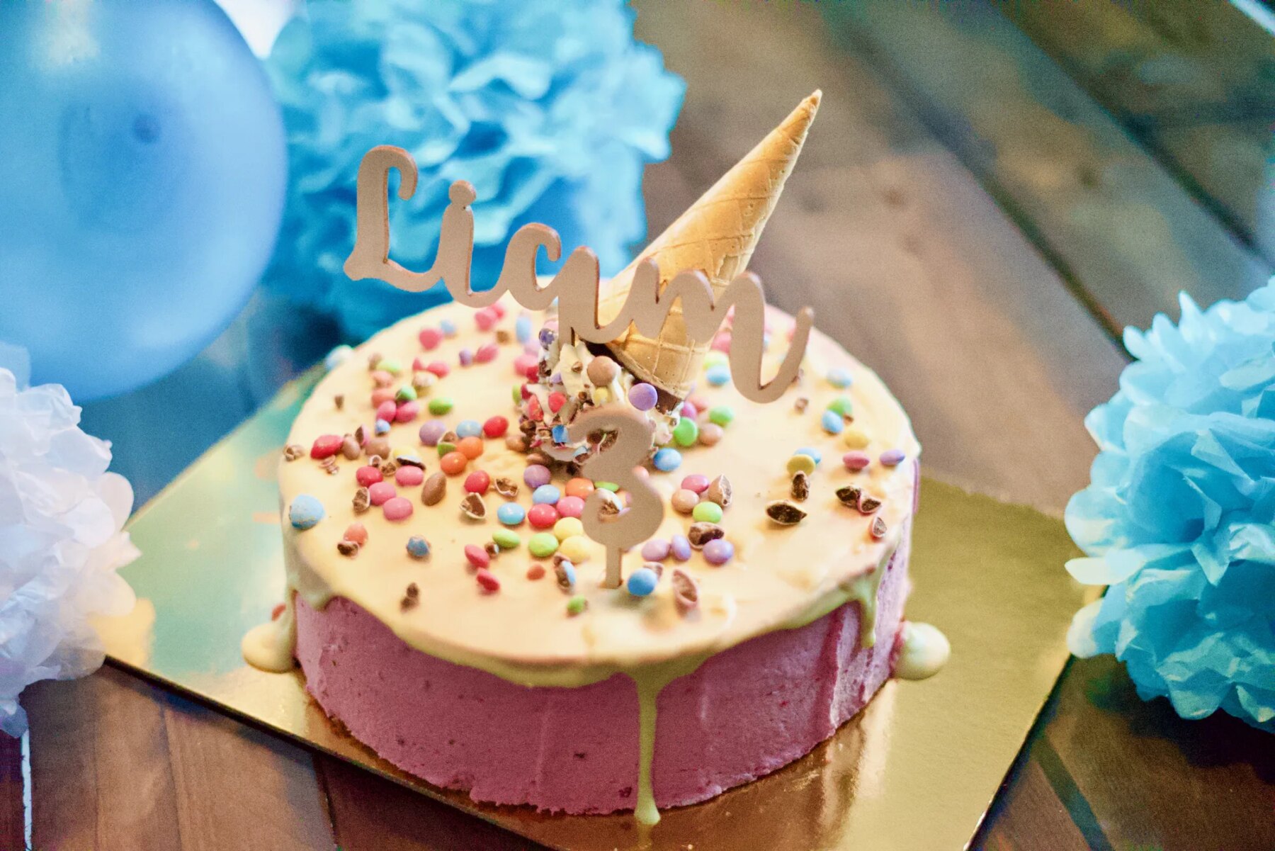 Für Kinder Personalisierter Cake Topper aus Holz – Kindergeburtstag