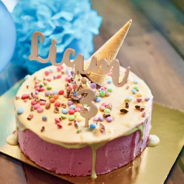 Für Kinder Personalisierter Cake Topper aus Holz – Kindergeburtstag