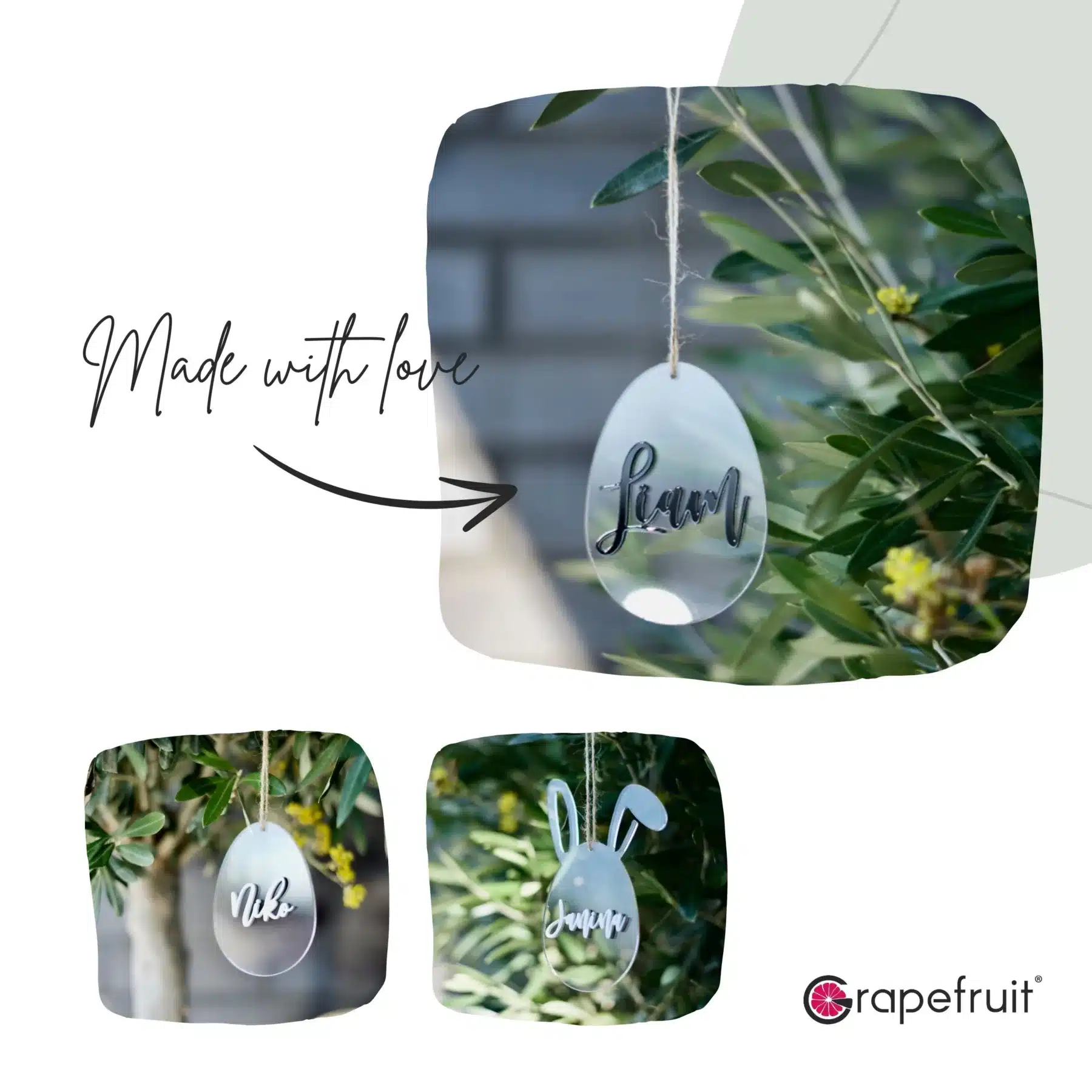 Osterei mit Name – Personalisierter Anhänger zu Ostern – Ei mit Name aus Acrylglas Ostern Osterei mit Name – Personalisierter Anhänger zu Ostern – Ei mit Name aus Acrylglas