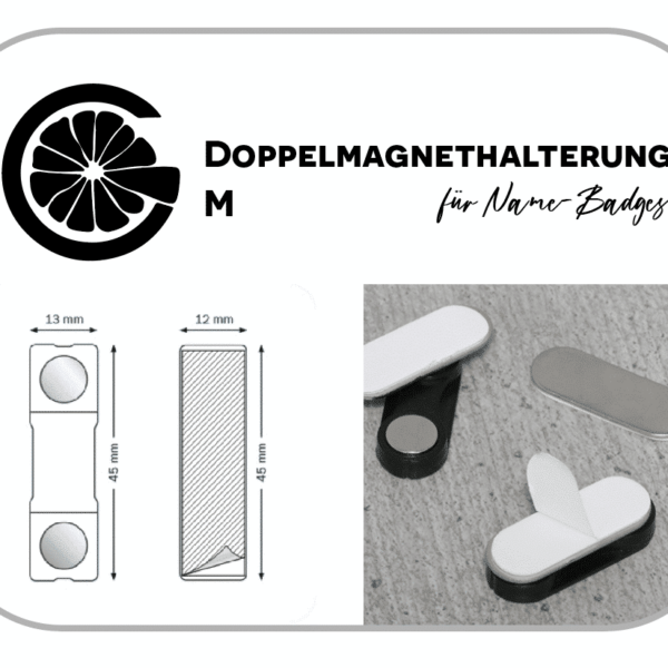 Zubehör Doppelmagnethalterung für Name-Badges – Größe M