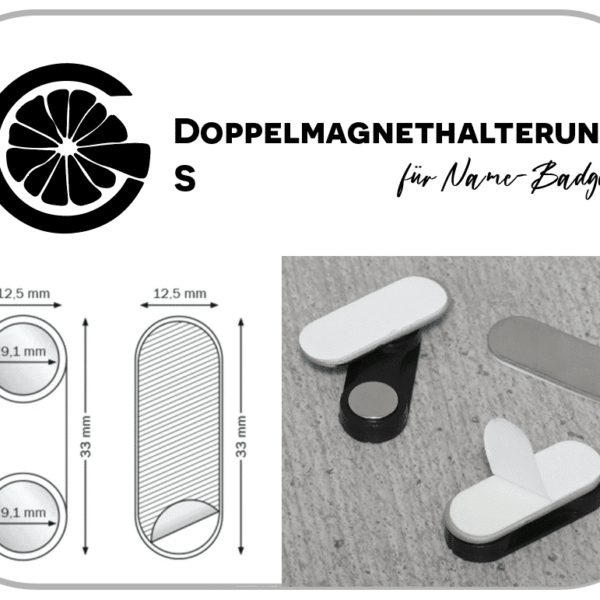 Zubehör Doppelmagnethalterung für Name-Badges – Größe S