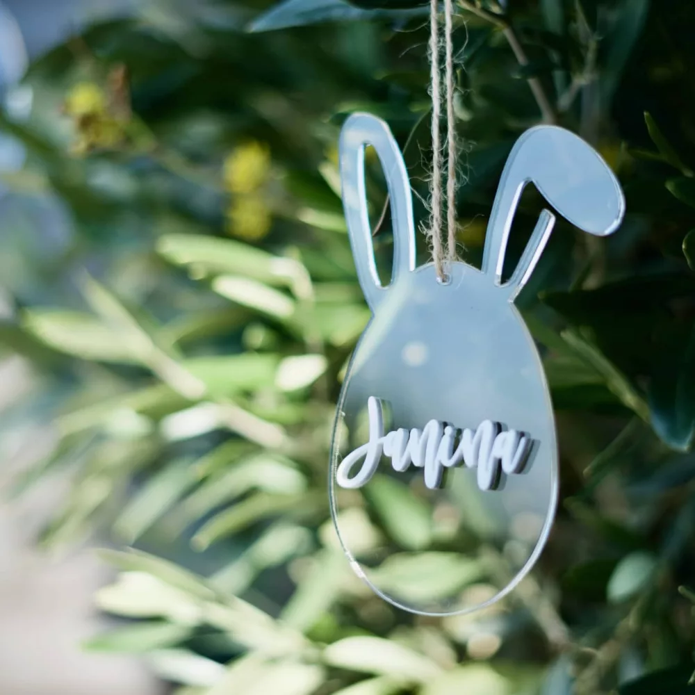 Ostern Osterei mit Name – Personalisierter Anhänger zu Ostern  – Ei mit Name aus Acrylglas