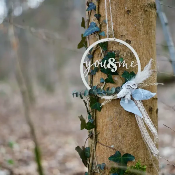 Hochzeitstag Flower Hoop –  you & me forever – Trockenblumenring Valentinstag – Jahrestag – Liebe – Wandkranz – Trockenblumen