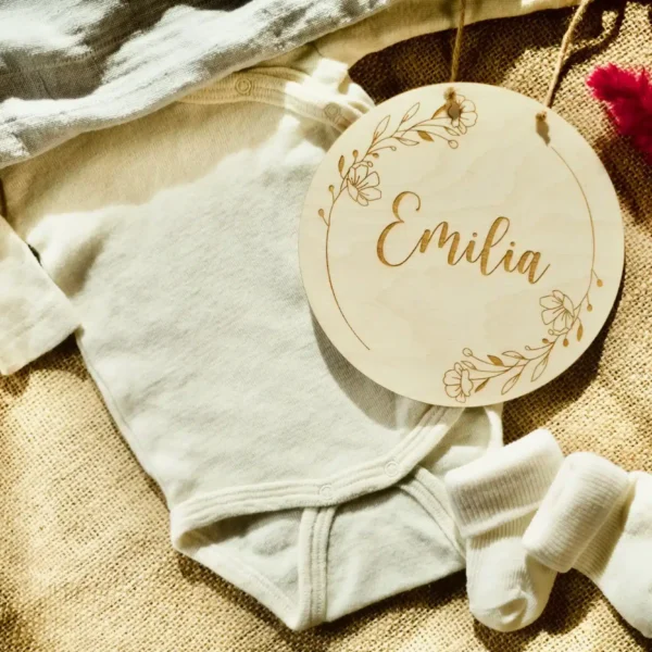 Kinderzimmer Personalisiertes Namensschild mit Adventskalender – Kinderzimmer Babyzimmer Türschild zu Weihnachten