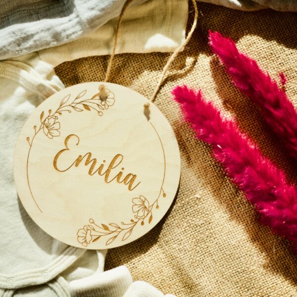 Kinderzimmer Personalisiertes Namensschild mit Adventskalender – Kinderzimmer Babyzimmer Türschild zu Weihnachten