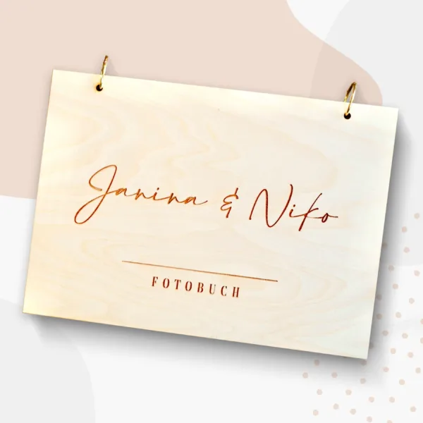 Hochzeitsgeschenke Modernes Erinnerungsbuch zur Hochzeit / Gästebuch / Fotobuch aus Holz