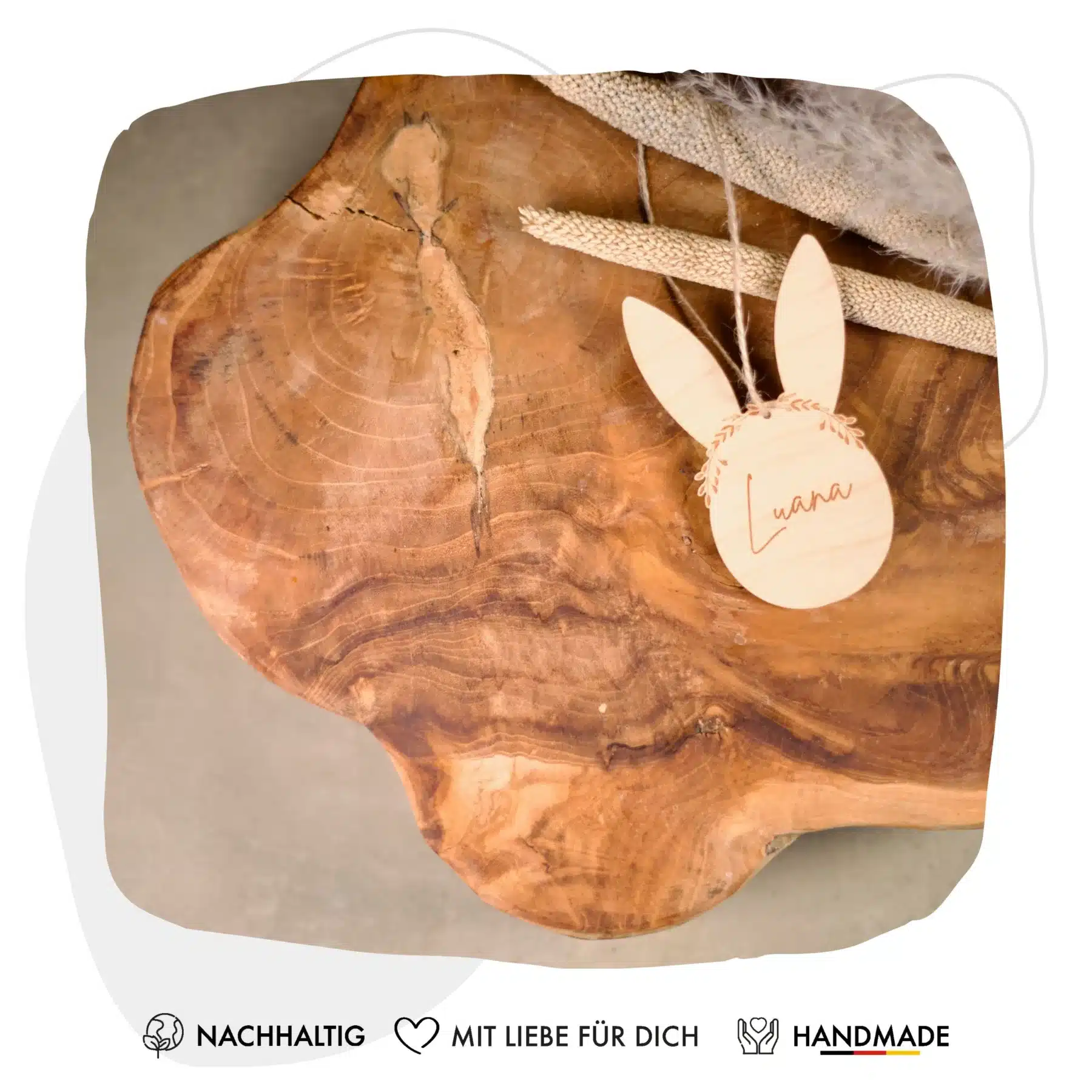 Ostern Osterhase mit Name – Personalisierter Anhänger zu Ostern  – Hase mit Name aus Holz