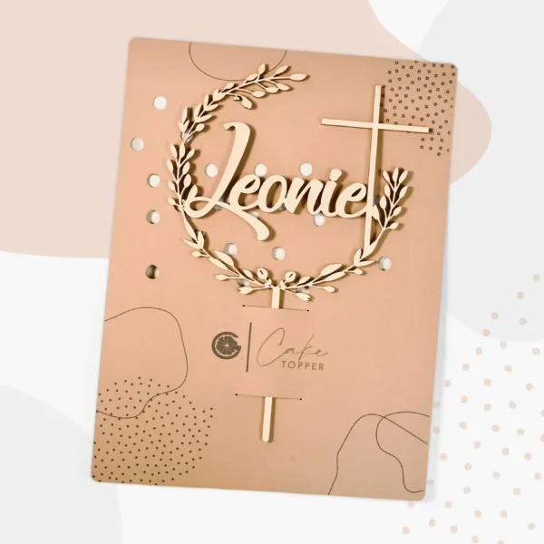 Glaube Grapefruit® Cake Topper zur Taufe Kommunion Konfirmation mit Name aus Acryl Personalisiert mit Kreuz