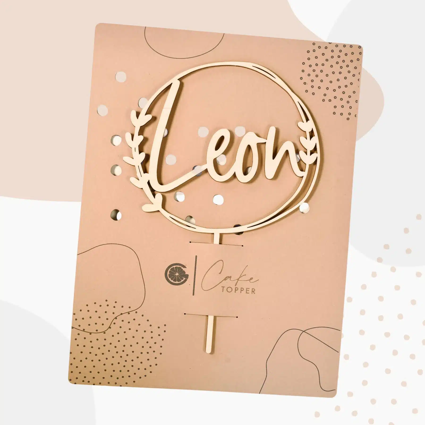 Grapefruit® personalisierter Cake Topper aus Holz mit individuellen Wunschnamen Name, Kuchendeko, Topper Kuchen, individuell (Geburtstag/Taufe/Kommunion/Konfirmation/Einschulung – Blättchen) Kommunion Grapefruit® personalisierter Cake Topper aus Holz mit individuellen Wunschnamen Name, Kuchendeko, Topper Kuchen, individuell (Geburtstag/Taufe/Kommunion/Konfirmation/Einschulung – Blättchen)