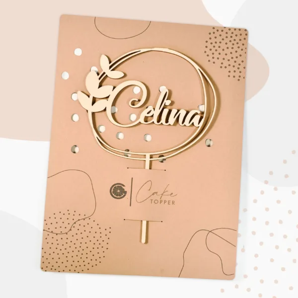 Cake Topper Grapefruit® Cake Topper zum Geburtstag mit Name aus Holz Personalisiert mit Blätter