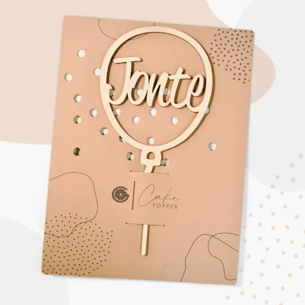 Cake Topper Grapefruit® personalisierter Cake Topper aus Holz mit individuellen Wunschnamen  Tortendekoration, Name, Vorname, Kuchendeko, Topper Kuchen, individuell (Geburtstag/Einschulung – Ballon)