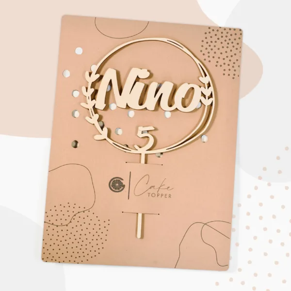 Für Kinder Grapefruit® Cake Topper zum Geburtstag mit Name und Alter aus Holz Personalisiert