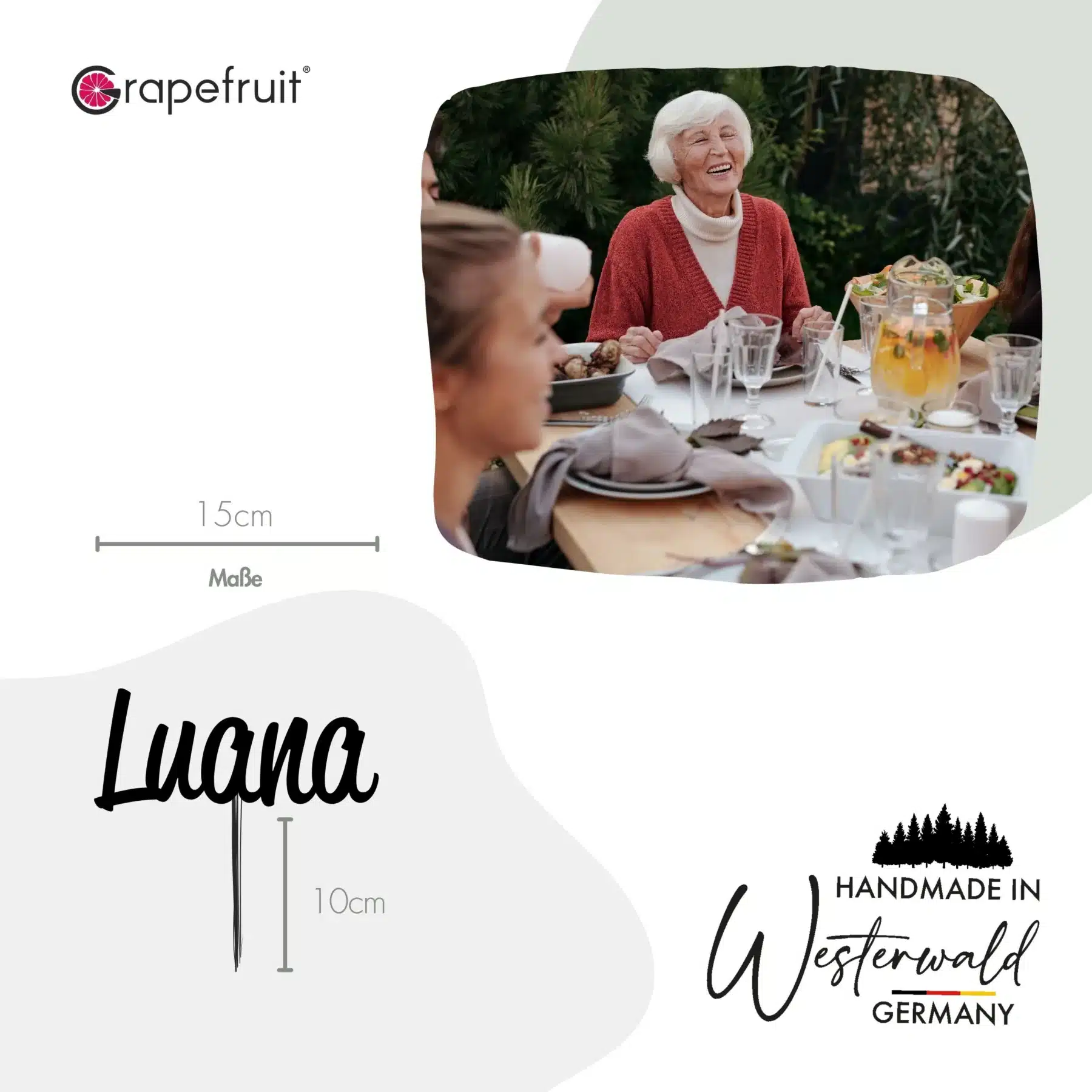 Cake Topper Grapefruit® Cake Topper mit Name zum Geburtstag aus Acryl Bubble Pink Personalisiert – Wood