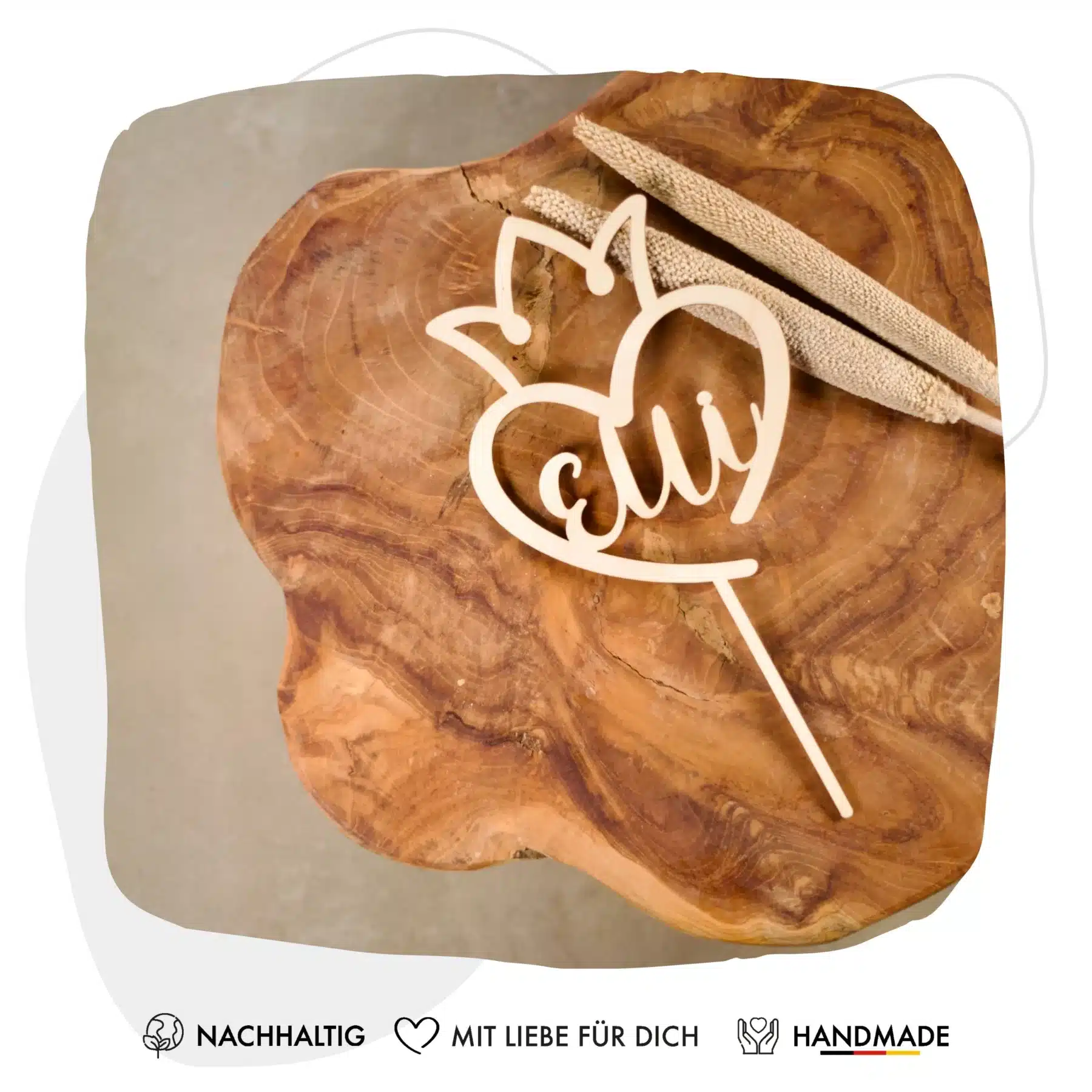 Für Kinder Grapefruit® Cake Topper Prinzessin zum Geburtstag mit Name aus Holz Personalisiert