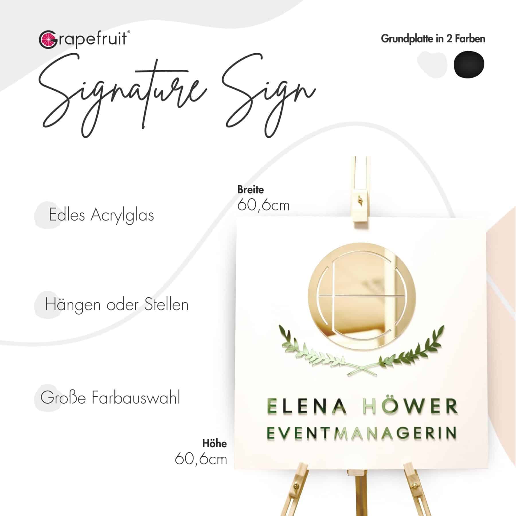 Business Grapefruit® Signature Sign 60 – Edles Logo aus Acrylglas