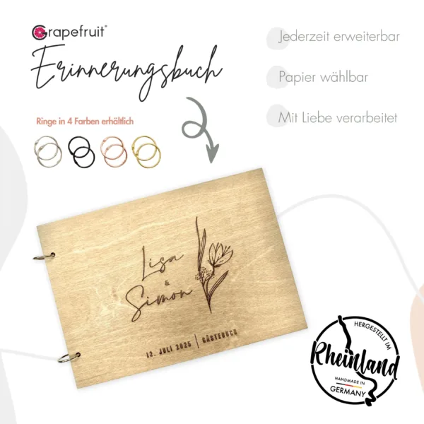 Edles Gästebuch zur Hochzeit – Erinnerungsbuch Fotobuch aus Holz – Modell Lisa Gästebücher Edles Gästebuch zur Hochzeit – Erinnerungsbuch Fotobuch aus Holz – Modell Lisa